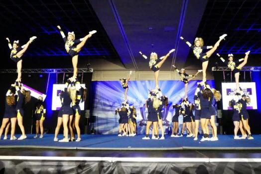 The Comp Cheer team shines on the mat at the FCC National Championship. The team brought home the Grand Championship and four specialty awards. They went on to win their ninth NCA  National Championship later that month.