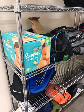 Students brought diapers and other donations to school for the Hurricane victims.