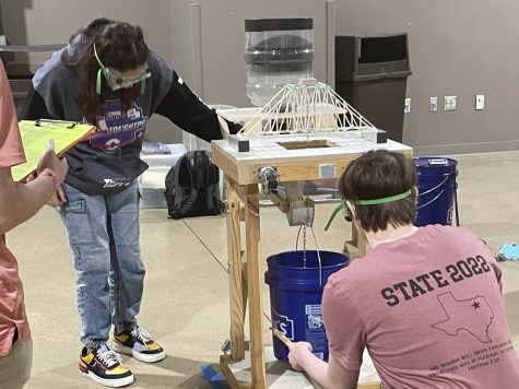 Sophomore Aralia Host and Senior Austin Blaine compete in the Bridge competition at State. 