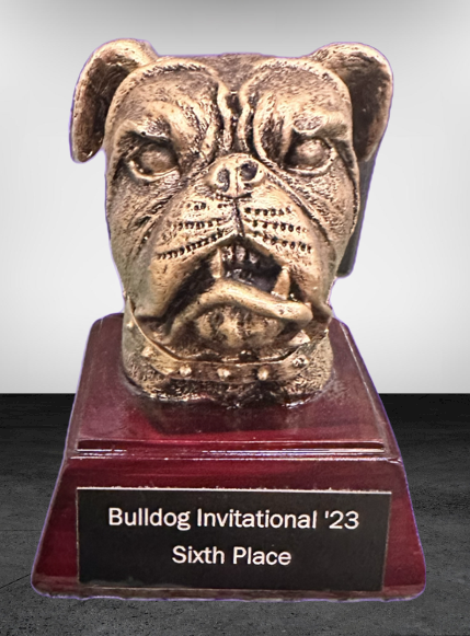 Here is the 6th place trophy our Lions brought home from Yale.