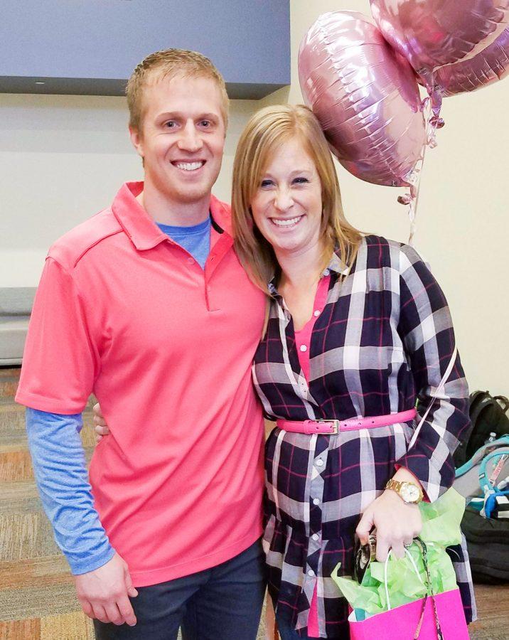 It's a girl for Seventh grade Bible teacher Eric Leininger and Upper School Math teacher Lauren Leininger. As part of the Sanctity of Life Chapel, the Prestonwood Pregnancy Center performed a live sonogram on Mrs. Leininger which was projected on the big screen to show students their unborn child and reveal the baby's gender. 