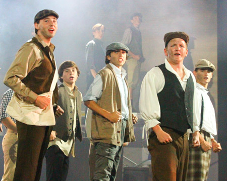 A powerful Newsies performance closes Fall Follies. Senior Jeremy Miller, Freshman Reed Wilson, and Seniors Cody Morris, Thomas Sherman and Jacob Florsheim were part of the all-male cast of that number. 