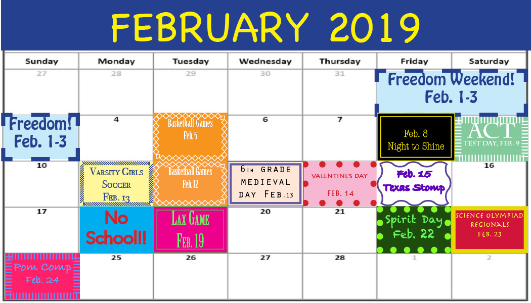 February Calendar – LionNationOnline