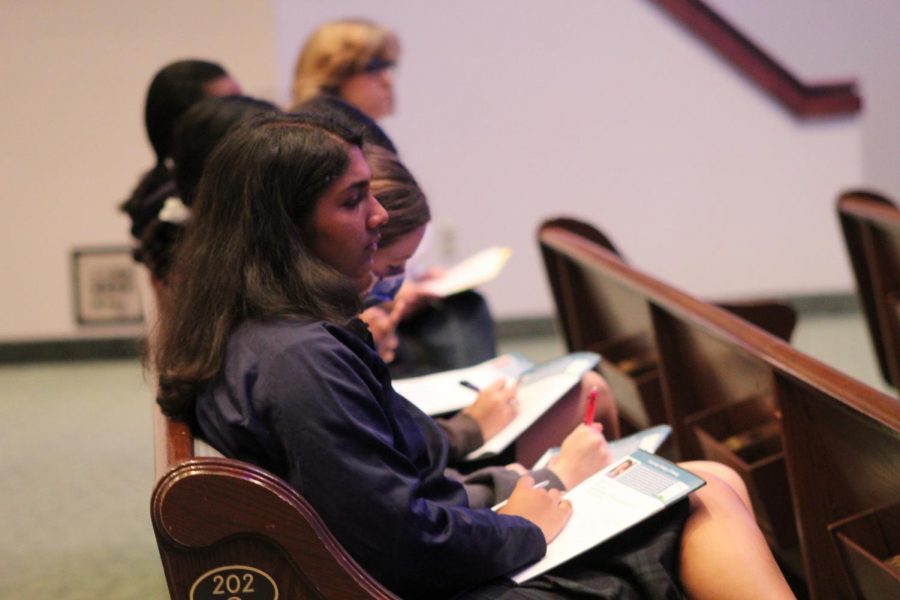 Junior Ronia Christopher is captivated by the speaker.