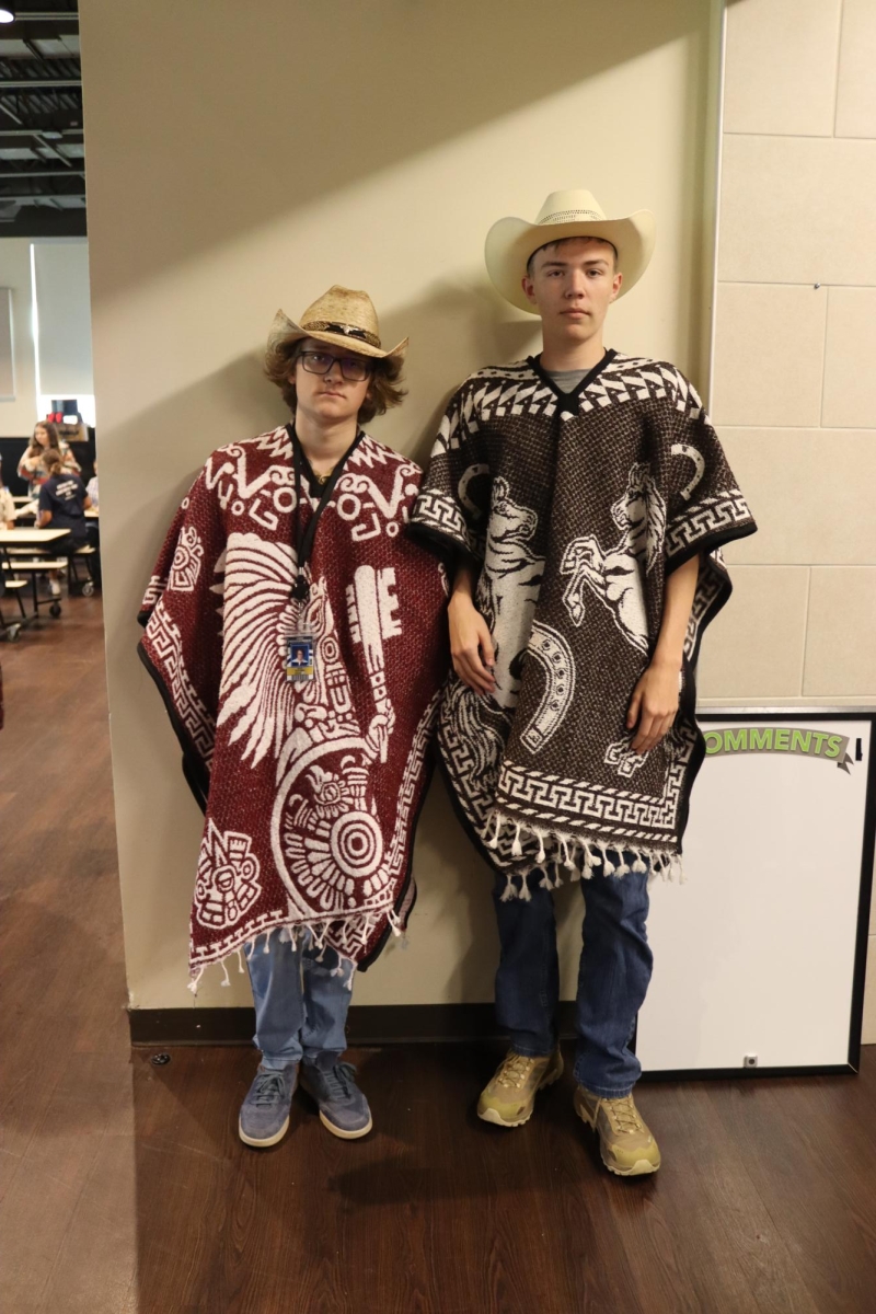 Jack Ruzynski (12) and Alex Newton (12) dressing as twins. Photo by Sophia Allen. 